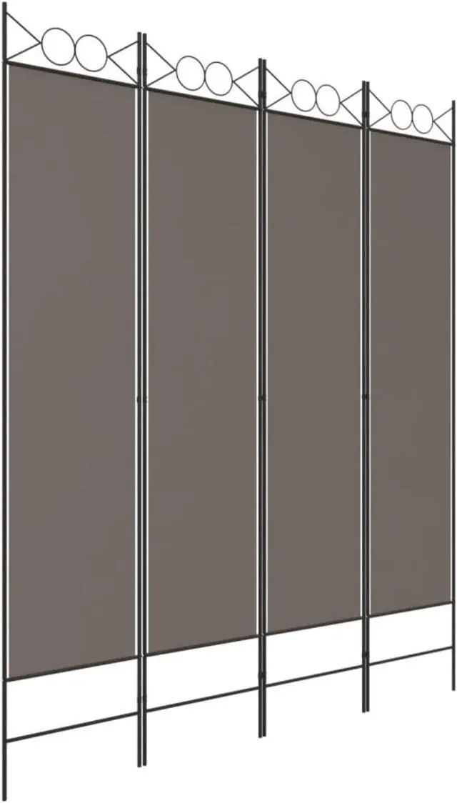 Alt view image 3 of 10 - vidaXL 4 Panel Room Divider Folding Partition Privacy Screen Anthracite Fabric
