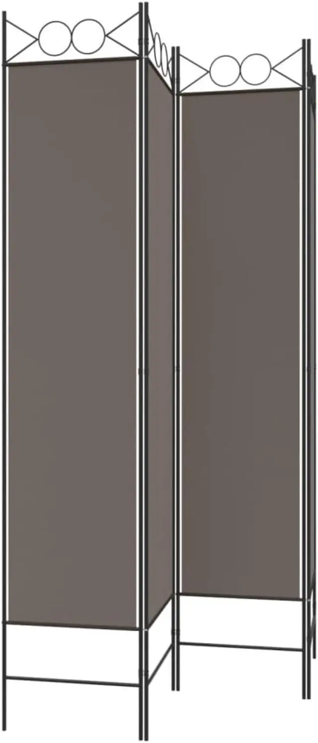 Alt view image 4 of 10 - vidaXL 4 Panel Room Divider Folding Partition Privacy Screen Anthracite Fabric