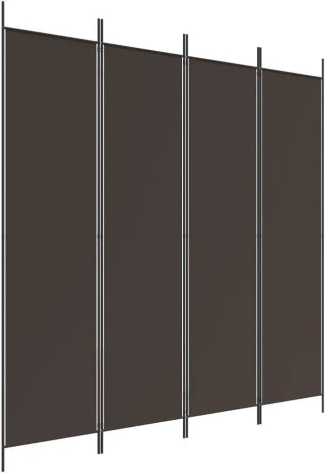 Alt view image 2 of 10 - vidaXL 4 Panel Room Divider Folding Privacy Screen Room Partition Brown Fabric