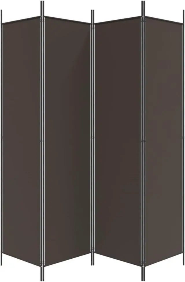 Alt view image 4 of 10 - vidaXL 4 Panel Room Divider Folding Privacy Screen Room Partition Brown Fabric