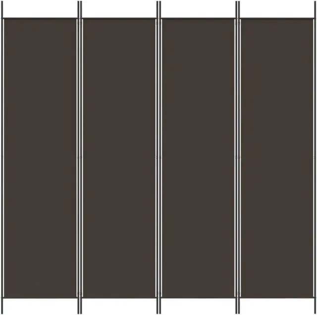 Alt view image 3 of 10 - vidaXL 4 Panel Room Divider Folding Privacy Screen Room Partition Brown Fabric