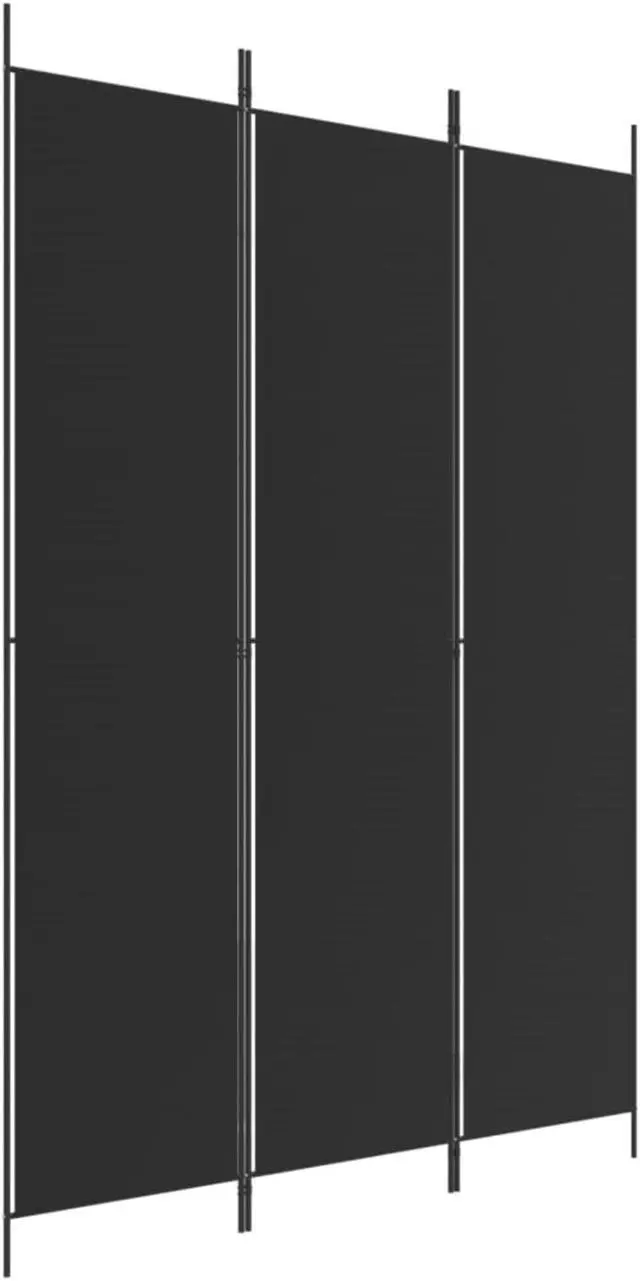 Alt view image 2 of 10 - vidaXL 3-Panel Room Divider Black 59.1"x86.6" Fabric