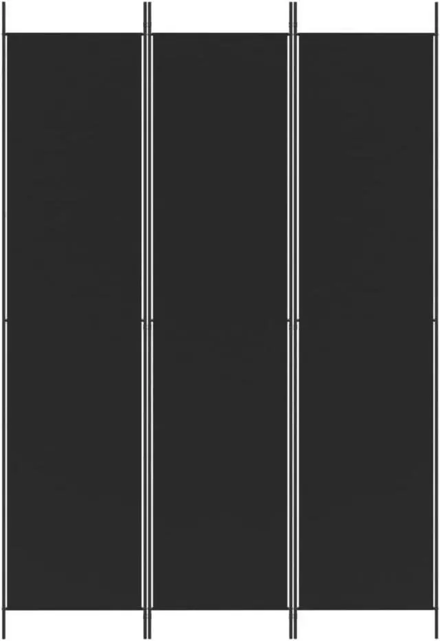 Alt view image 3 of 10 - vidaXL 3-Panel Room Divider Black 59.1"x86.6" Fabric