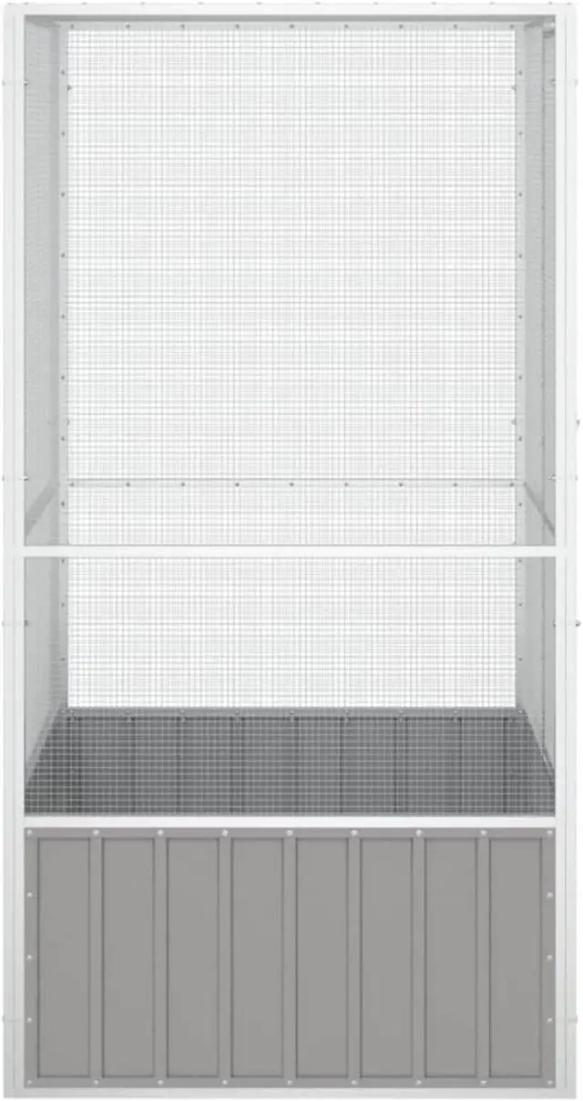 Alt view image 4 of 10 - vidaXL Bird Cage Gray 43.7"x42.1"x83.3" Galvanized Steel