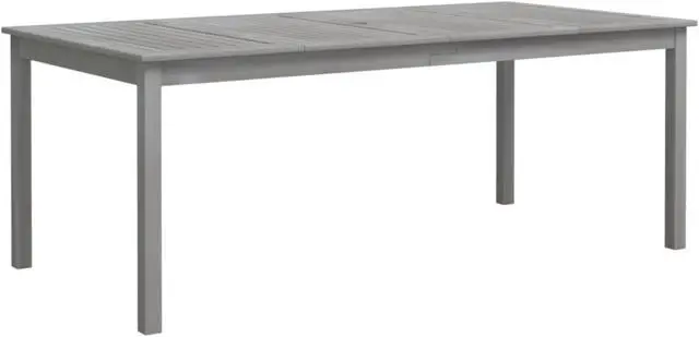 Alt view image 2 of 10 - vidaXL Patio Table Gray 78.7"x39.4"x29.5" Solid Wood Acacia