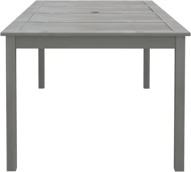Alt view image 4 of 10 - vidaXL Patio Table Gray 78.7"x39.4"x29.5" Solid Wood Acacia