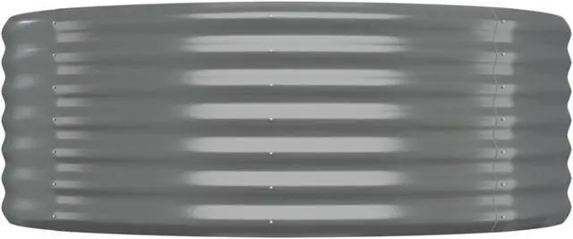 Alt view image 4 of 10 - vidaXL Garden Raised Bed Powder-coated Steel 98"x39.4"x14.2" Gray