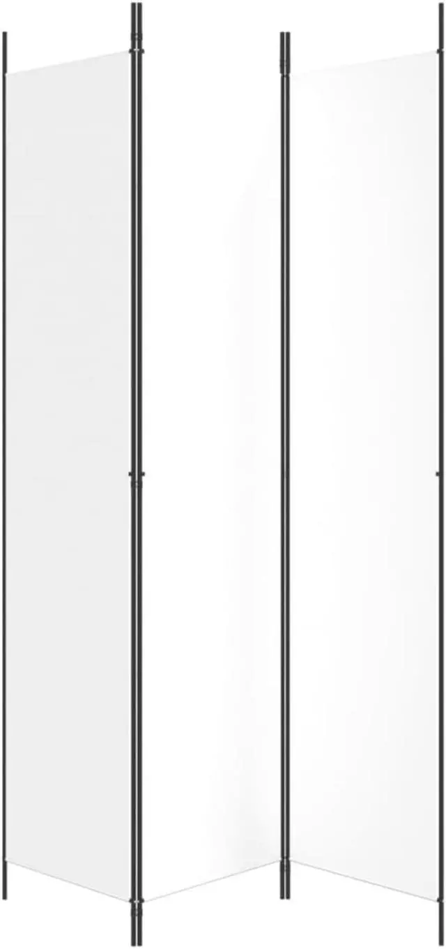 Alt view image 4 of 10 - vidaXL 3-Panel Room Divider White 59.1"x86.6" Fabric