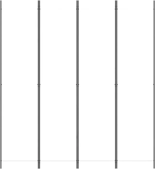 Alt view image 3 of 10 - vidaXL 4-Panel Room Divider White 78.7"x86.6" Fabric