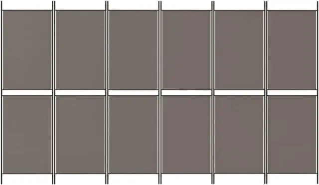 Alt view image 3 of 10 - vidaXL 6 Panel Room Divider Folding Partition Privacy Screen Anthracite Fabric