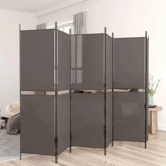 Main image of vidaXL 6 Panel Room Divider Folding Partition Privacy Screen Anthracite Fabric