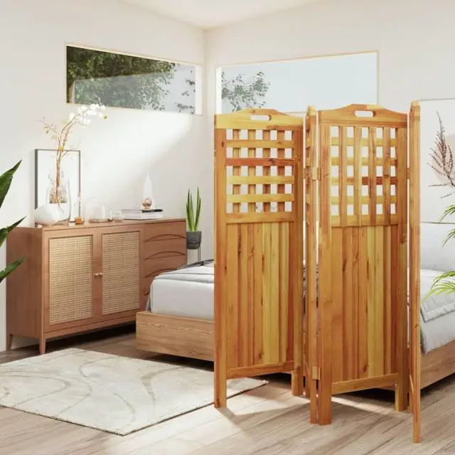 Main image of vidaXL 4-Panel Room Divider 63.8"x0.8"x45.3" Solid Wood Acacia