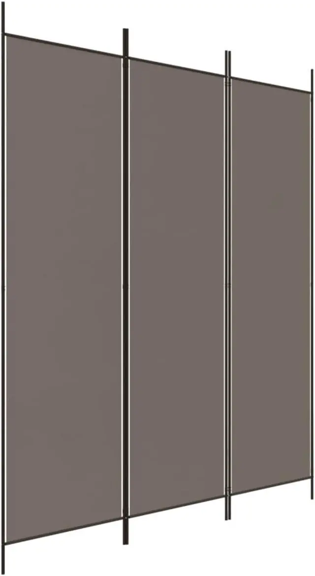 Alt view image 2 of 10 - vidaXL 3-Panel Room Divider Anthracite 59.1"x86.6" Fabric