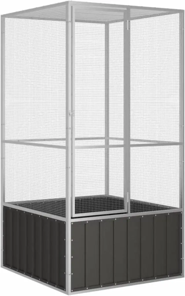 Main image of vidaXL Bird Cage Anthracite 43.7"x42.1"x83.3" Galvanized Steel