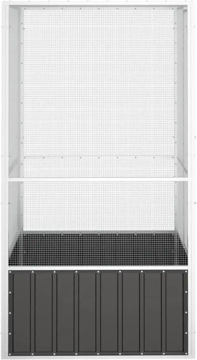 Alt view image 4 of 10 - vidaXL Bird Cage Anthracite 43.7"x42.1"x83.3" Galvanized Steel