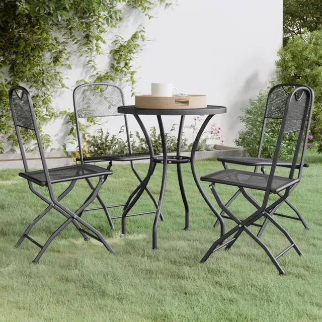 Main image of vidaXL 5 Piece Patio Dining Set Expanded Metal Mesh Anthracite