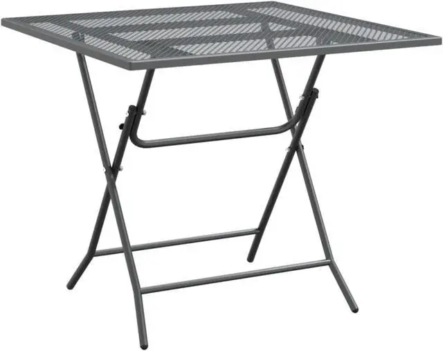 Alt view image 4 of 11 - vidaXL 3 Piece Patio Dining Set Expanded Metal Mesh Anthracite