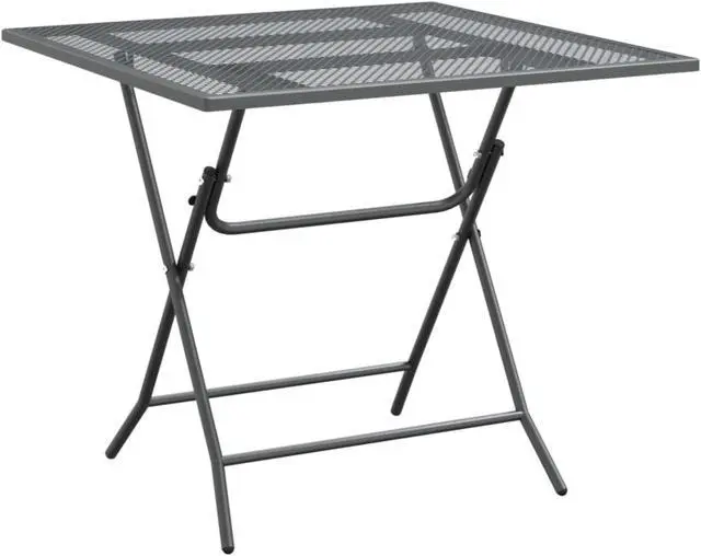 Alt view image 4 of 10 - vidaXL 3 Piece Patio Dining Set Expanded Metal Mesh Anthracite