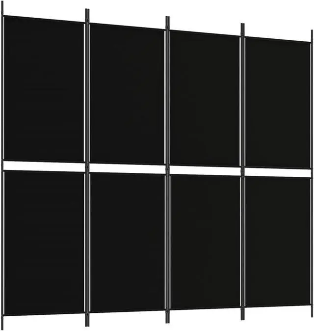 Alt view image 2 of 10 - vidaXL 4 Panel Room Divider Folding Privacy Screen Room Partition Black Fabric