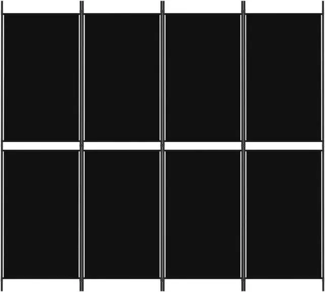 Alt view image 3 of 10 - vidaXL 4 Panel Room Divider Folding Privacy Screen Room Partition Black Fabric
