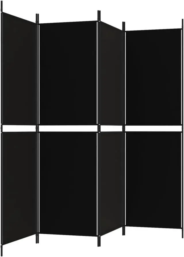 Alt view image 4 of 10 - vidaXL 4 Panel Room Divider Folding Privacy Screen Room Partition Black Fabric