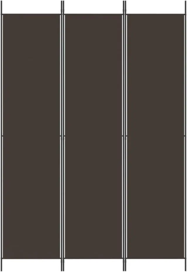 Alt view image 3 of 10 - vidaXL 3-Panel Room Divider Brown 59.1"x86.6" Fabric