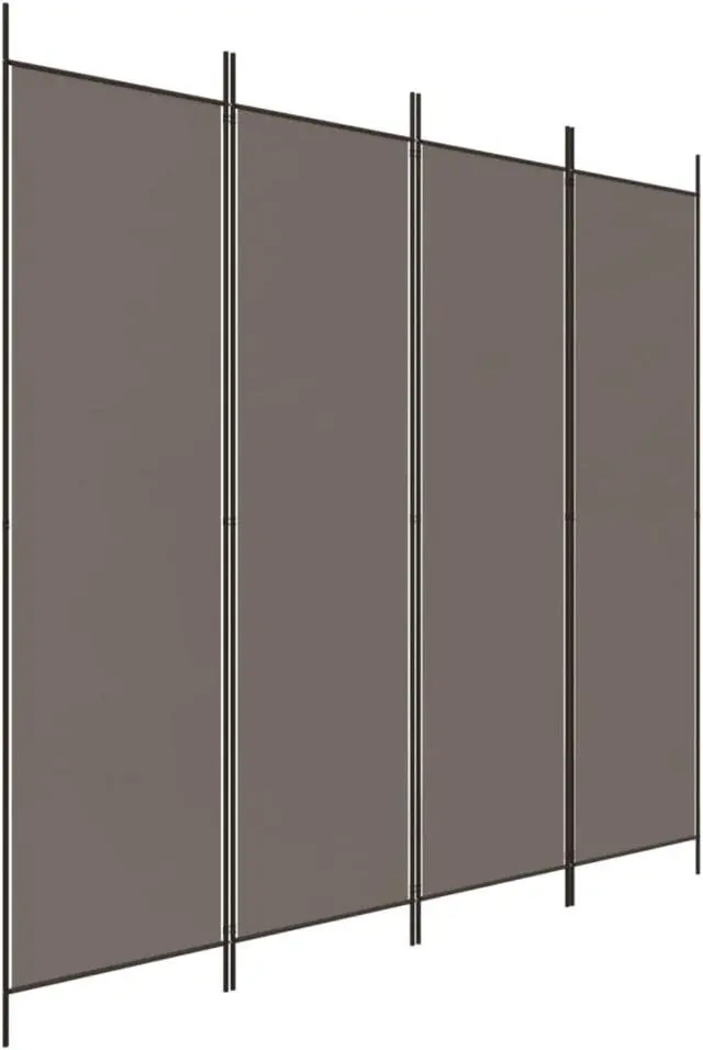 Alt view image 2 of 10 - vidaXL 4-Panel Room Divider Anthracite 78.7"x86.6" Fabric