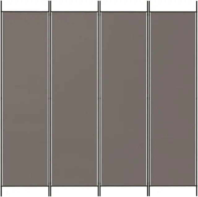 Alt view image 3 of 10 - vidaXL 4-Panel Room Divider Anthracite 78.7"x86.6" Fabric