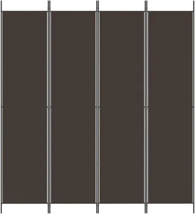 Alt view image 3 of 11 - vidaXL 4-Panel Room Divider Brown 78.7"x86.6" Fabric