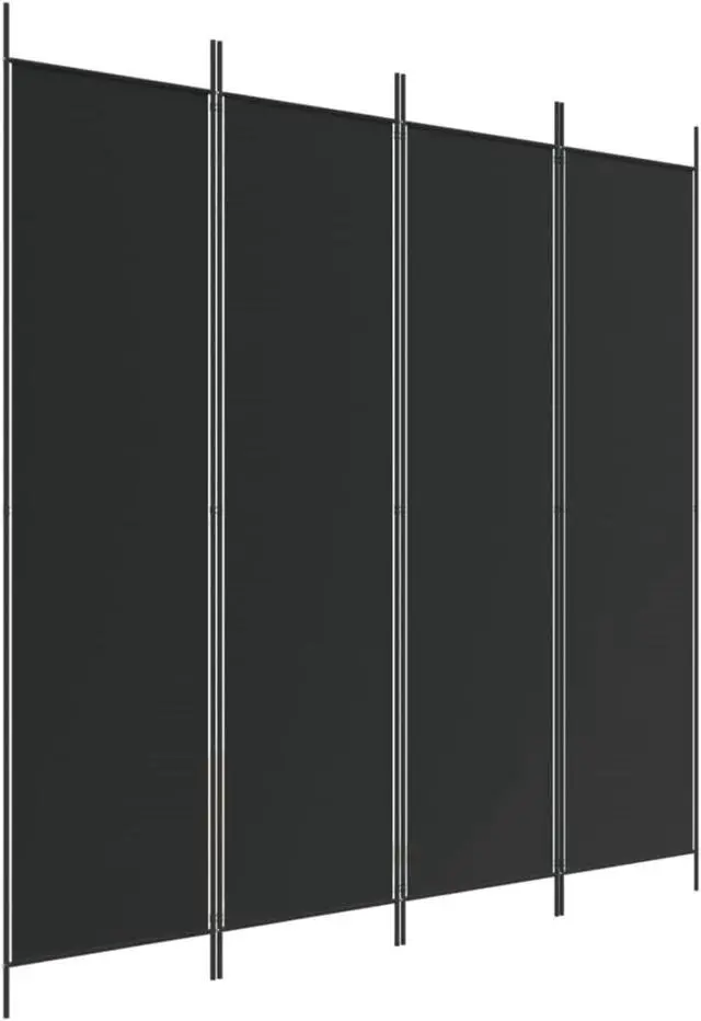 Alt view image 2 of 10 - vidaXL 4 Panel Room Divider Folding Privacy Screen Room Partition Black Fabric