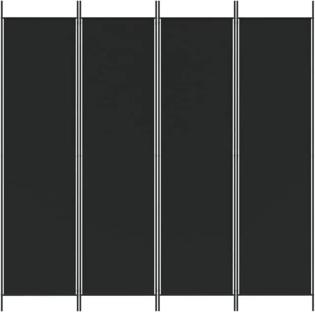Alt view image 3 of 10 - vidaXL 4 Panel Room Divider Folding Privacy Screen Room Partition Black Fabric