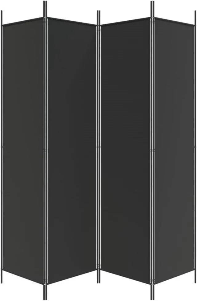 Alt view image 4 of 10 - vidaXL 4 Panel Room Divider Folding Privacy Screen Room Partition Black Fabric