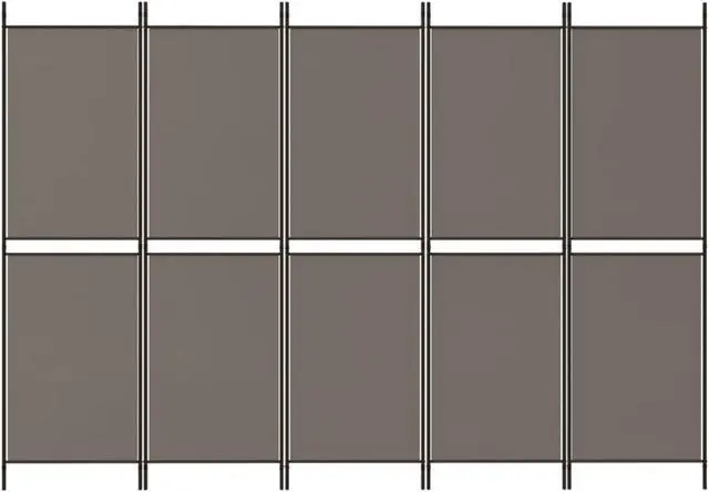 Alt view image 3 of 10 - vidaXL 5 Panel Room Divider Folding Partition Privacy Screen Anthracite Fabric