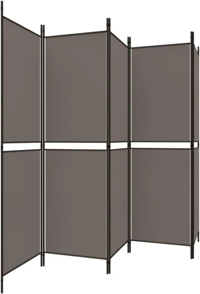 Alt view image 4 of 10 - vidaXL 5 Panel Room Divider Folding Partition Privacy Screen Anthracite Fabric