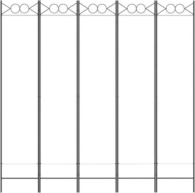 Alt view image 3 of 10 - vidaXL 5 Panel Room Divider Privacy Screen for Room Separation White Fabric