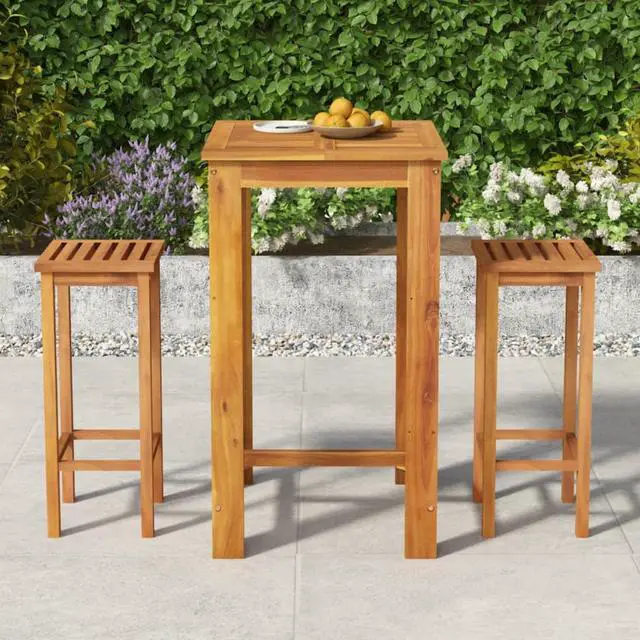 Main image of vidaXL 3 Piece Patio Dining Set Solid Wood Acacia