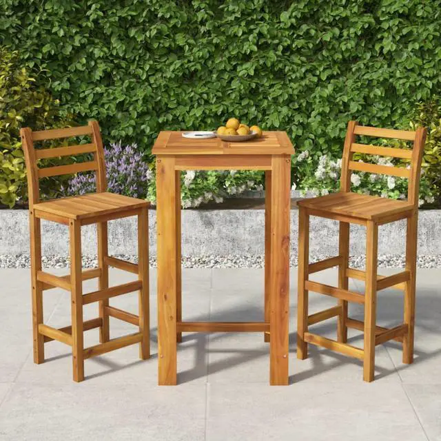Main image of vidaXL 3 Piece Patio Dining Set Solid Wood Acacia