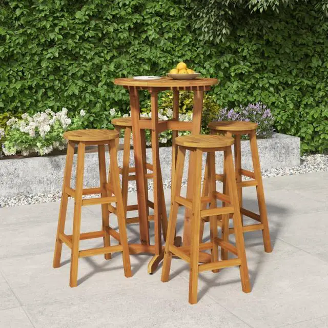 Main image of vidaXL 5 Piece Patio Dining Set Solid Wood Acacia