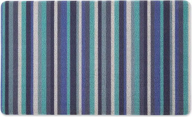 Main image of DII Blue Tonal Stripe Tufted Mat 17.75x29.5 inches