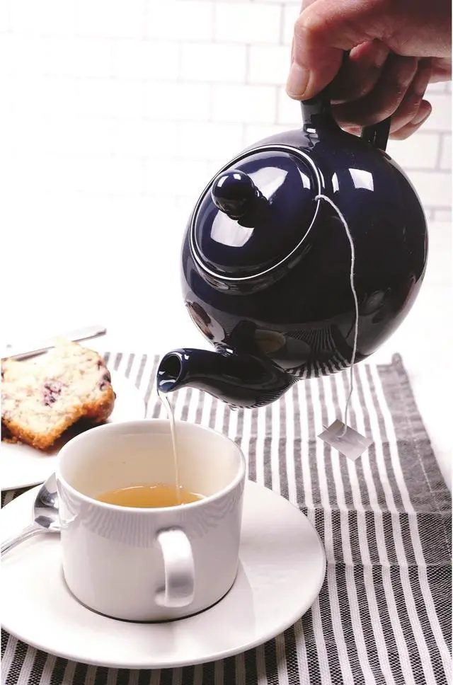 Alt view image 4 of 6 - RSVP International 16oz Stoneware Teapot, Blue