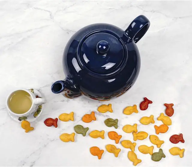 Alt view image 3 of 6 - RSVP International 16oz Stoneware Teapot, Blue