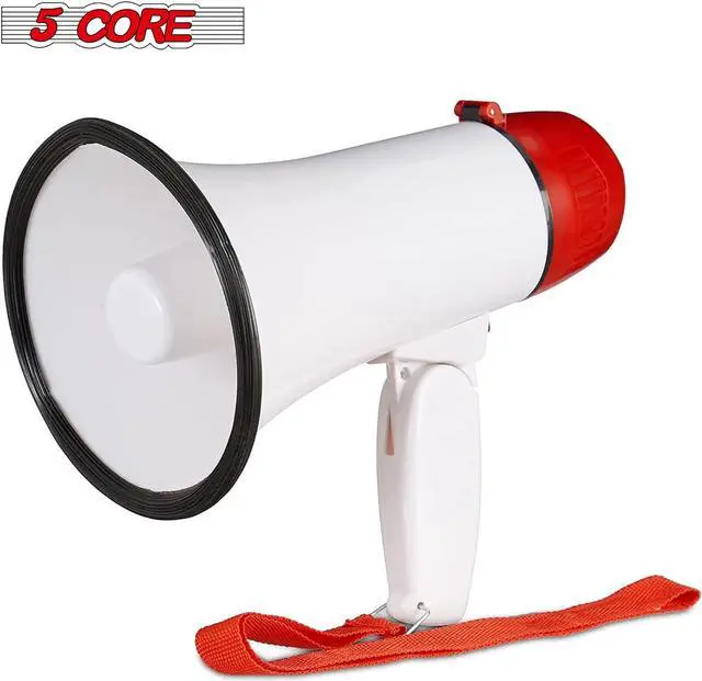 Alt view image 9 of 20 - 5 Core Megaphone Bullhorn Speaker 30W Bull Horn Battery Power Mini Cheer Megafono 800 Feet Range Loudspeaker W Siren Recording Ergonomic Handle for Coaches Football Baseball Cheerleading - 6R