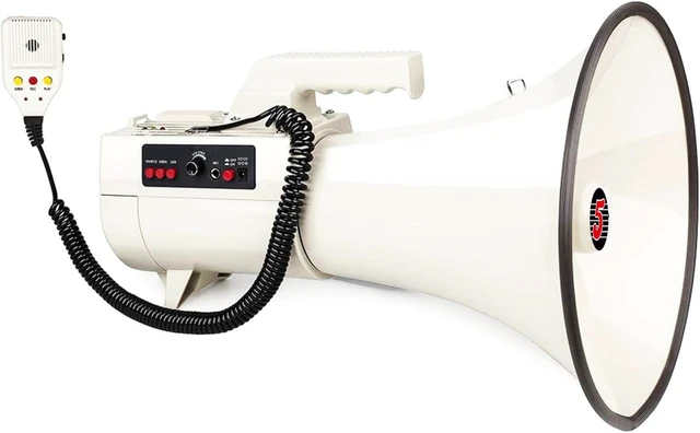 Alt view image 9 of 10 - 5Core Megaphone Bullhorn Speaker 100W Professional Bull Horn Battery Power Cheer Megafono 2000 Yard Range Loudspeaker W Siren Recording Ergonomic Handle for Coaches Football Baseball - 4501 USB