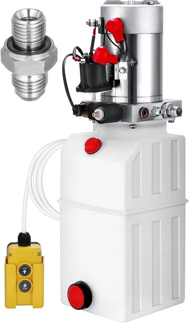 Main image of VEVOR 6 Quart Single Acting Hydraulic Pump Dump Trailer Control Kit Plastic Unloading