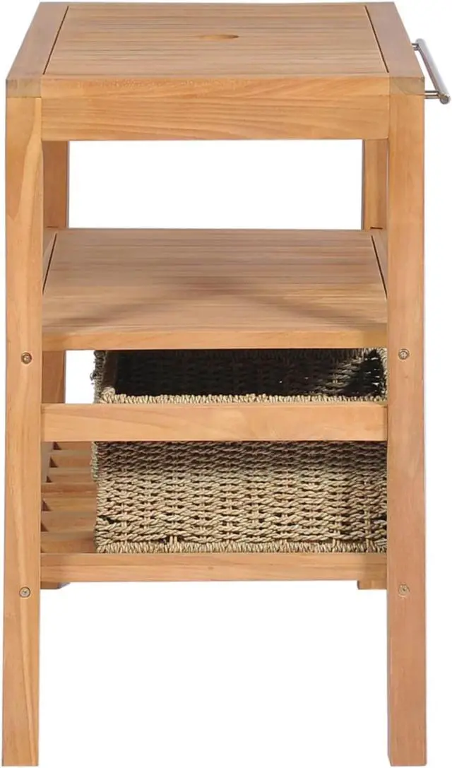 Alt view image 4 of 10 - vidaXL Bathroom Vanity Cabinet with 2 Baskets Solid Teak 29.1" x 17.7" x 29.5"