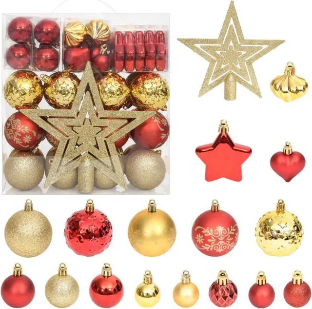 Alt view image 11 of 16 - vidaXL Christmas Bauble Set 70 Piece Christmas Ball for Xmas Tree Gold and Red