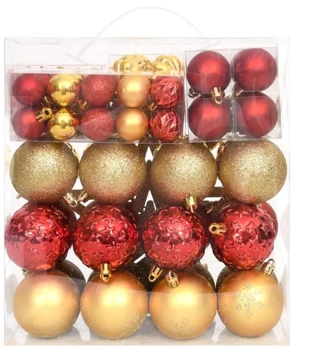 Alt view image 13 of 16 - vidaXL Christmas Bauble Set 70 Piece Christmas Ball for Xmas Tree Gold and Red