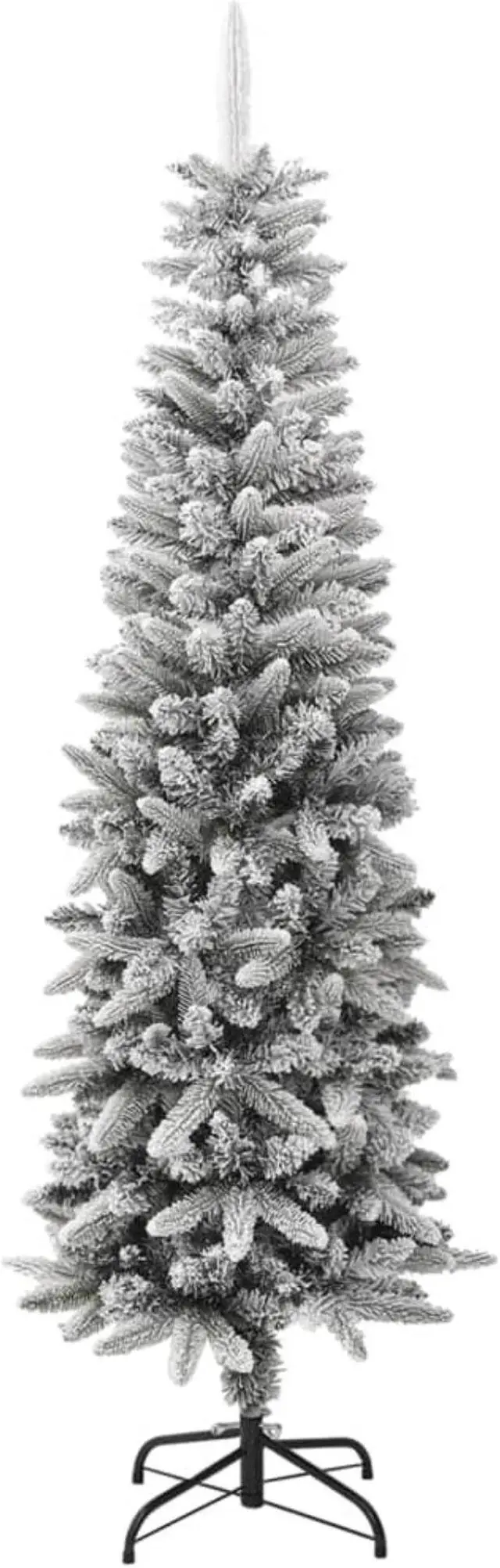 Alt view image 9 of 13 - vidaXL Christmas Tree Slim Artificial Xmas Tree with Flocked Snow PVC and PE