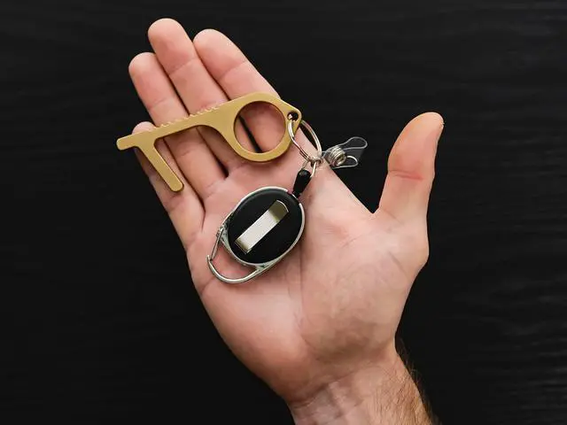 Alt view image 16 of 16 - Keysmart CleanKey Keychain - Gold