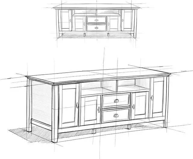 Alt view image 6 of 6 - Redmond SOLID WOOD 72 inch TV Media Stand in Hickory Brown For TVs up to 80 inches